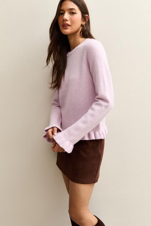 Ruffle jumper - lt pink