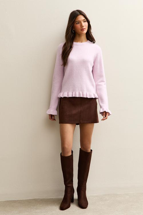 Ruffle jumper - lt pink