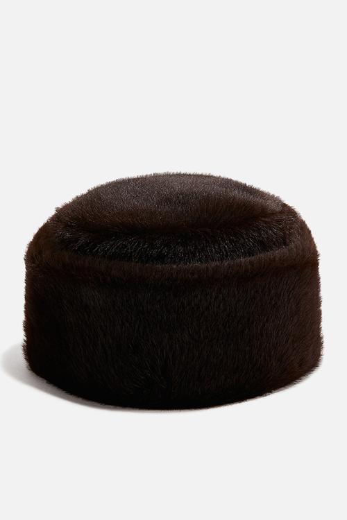 Fluffy hat - dark brown