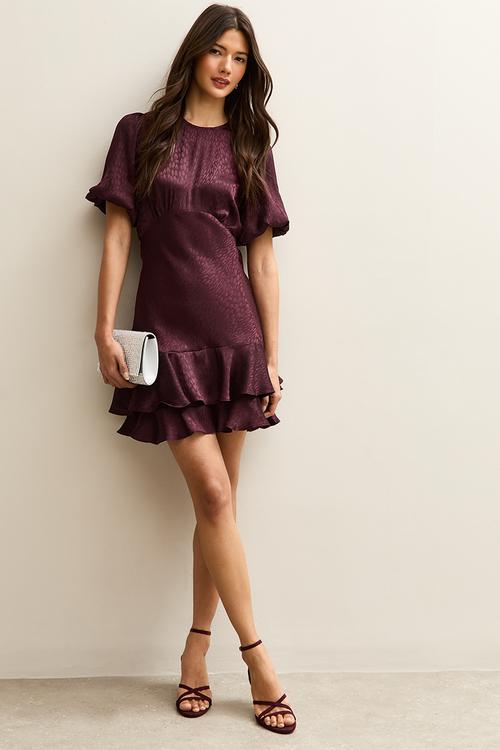 Ex feath jacq satin mini - burgandy