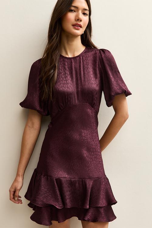 Ex feath jacq satin mini - burgandy