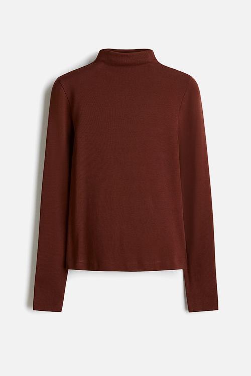 Turtleneck top - rust brown