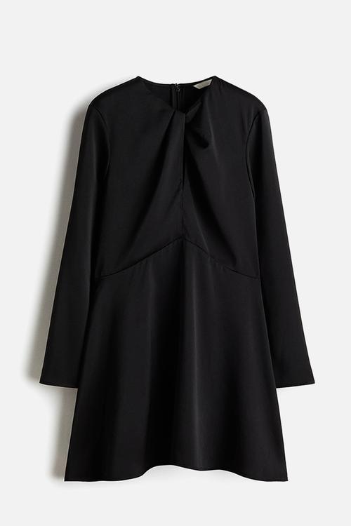 Twist-detail dress - black