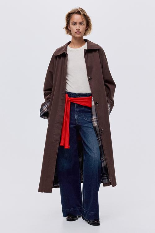 Wide high jeans - washed denim blue