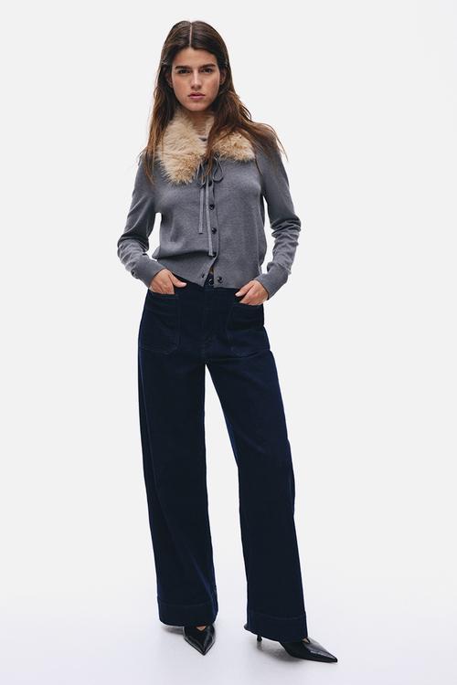 Wide high jeans - dark denim blue