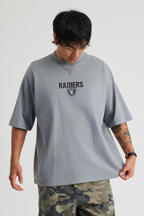 Box Fit Nfl T-shirt - Lcn Nfl Concrete/Raiders Simple Badge
