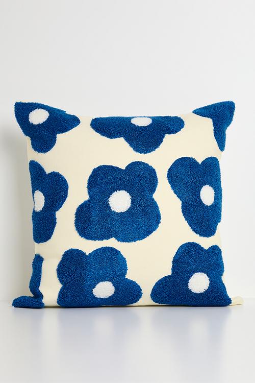 Scatter cushion - white/blue floral