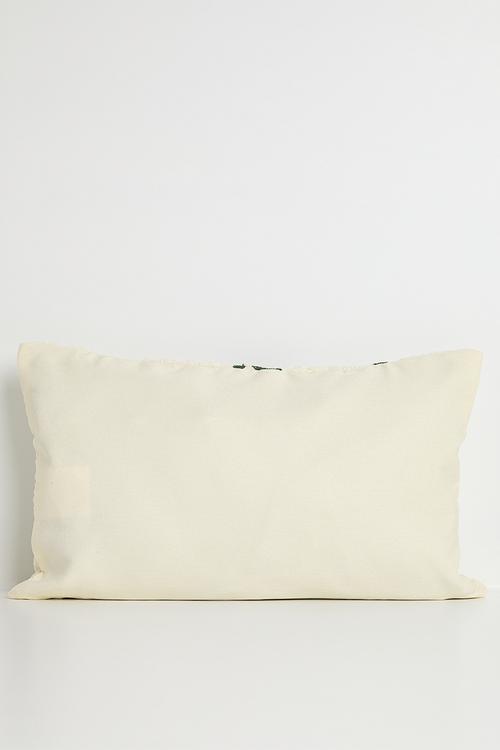 Floral towelling cushion - cream
