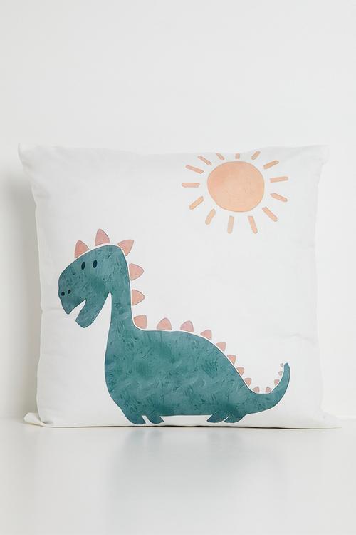 Sun and dino cushion cover - off white