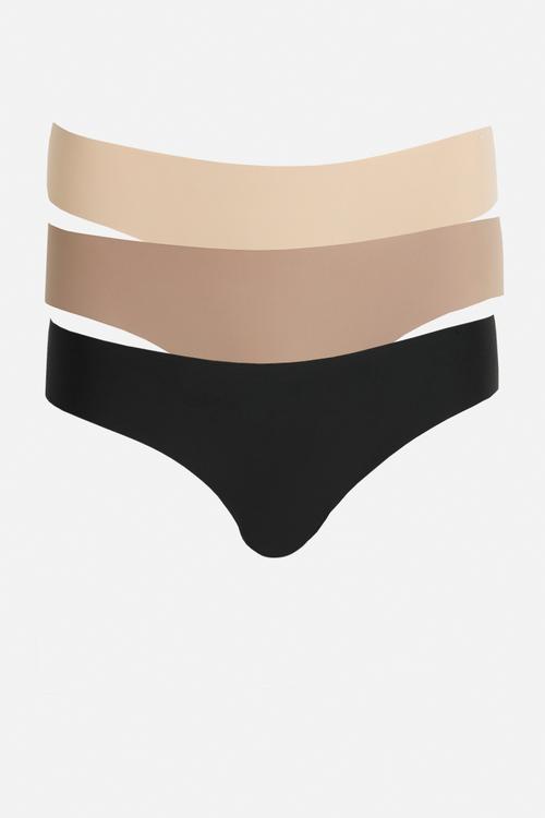 The invisible bikini brief 3 pack - black/frappe/maple sugar