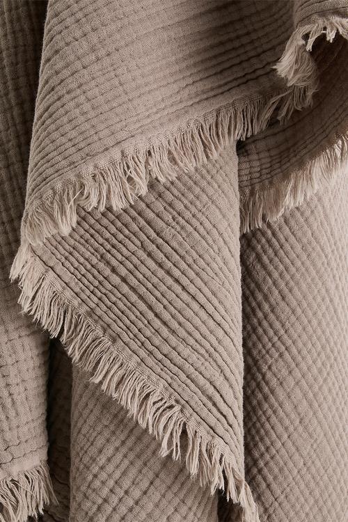Muslin throw - taupe