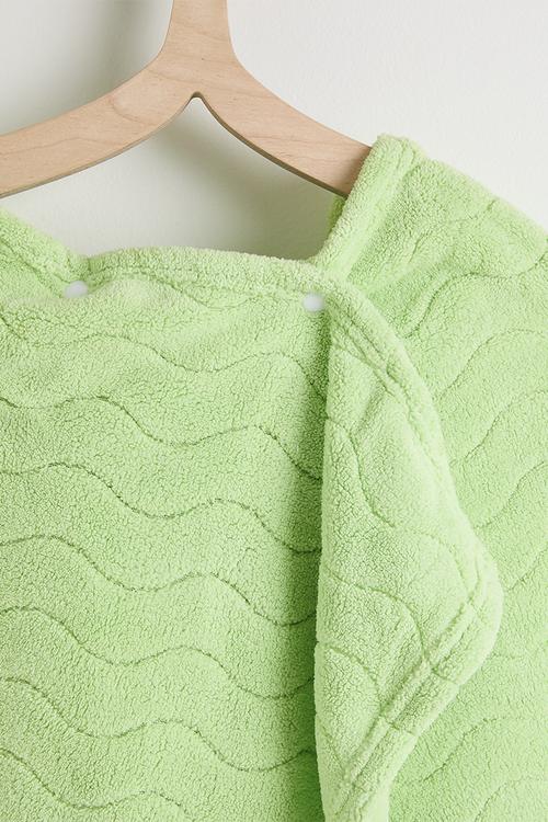Dino hooded towel - light green
