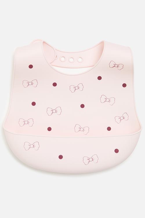 2 pack silicone bibs - pink/multi