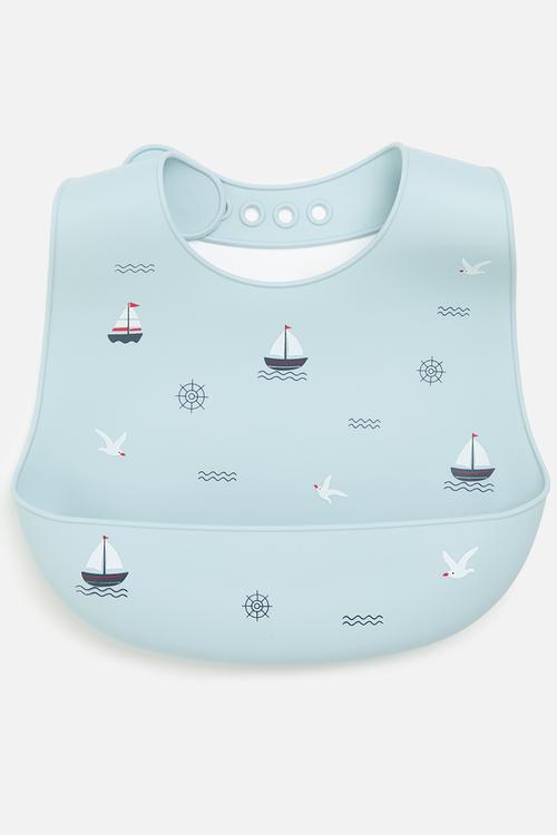 2 pack silicone bibs - blue/multi