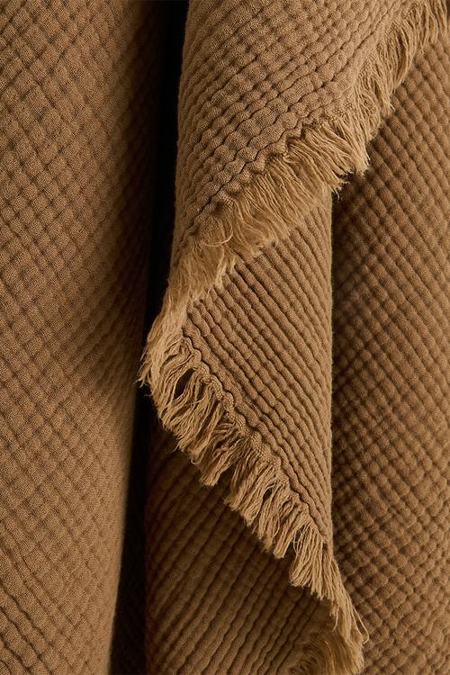 Muslin throw - bitter brown