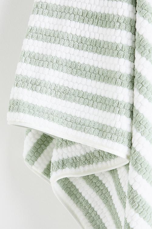 Striped towel - green