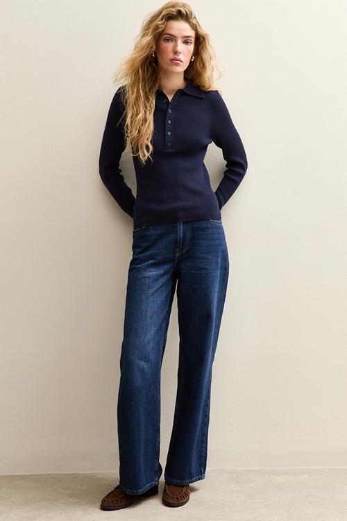 Mock shell collar henly - navy