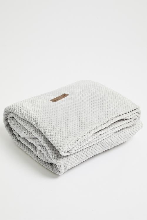 Avedon Waffle  Bed Blanket - Silver