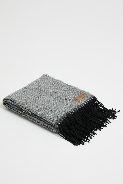 Chenille Fringe Bed Throw - Grey
