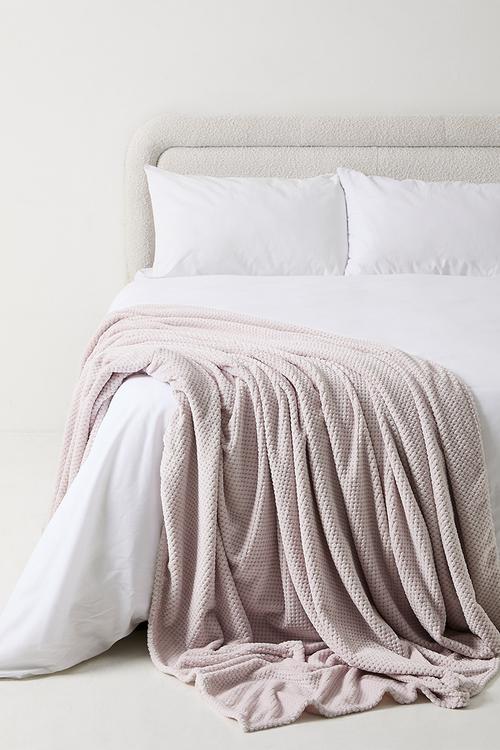 Avedon Waffle  Bed Blanket - Champagne
