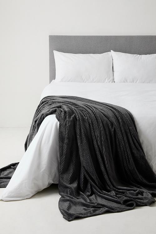 Avedon Waffle  Bed Blanket - Graphite