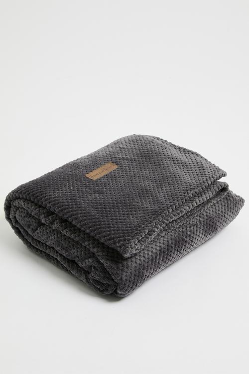 Avedon Waffle  Bed Blanket - Graphite
