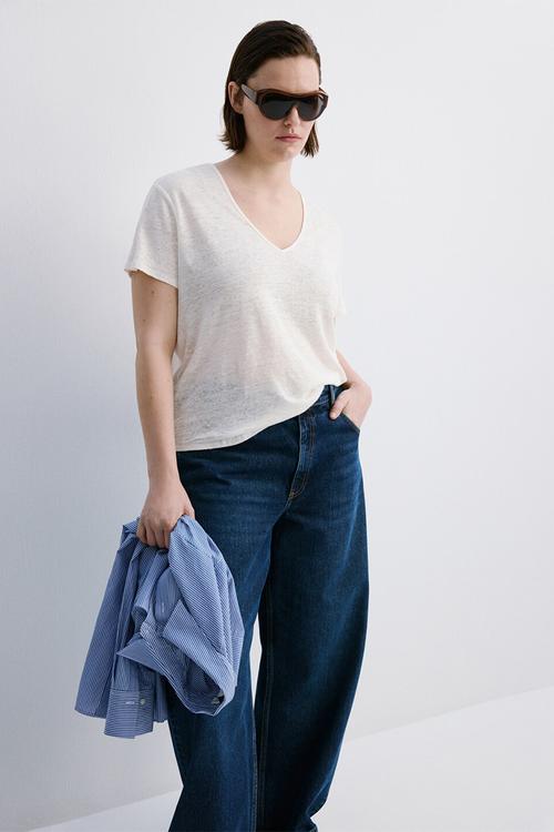 Plus T-shirt linito - natural