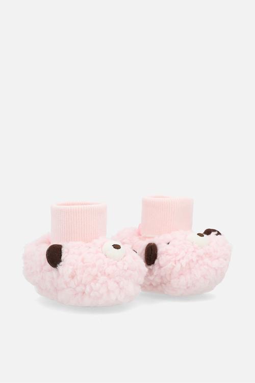 Teddy fleece sock slippers - pink