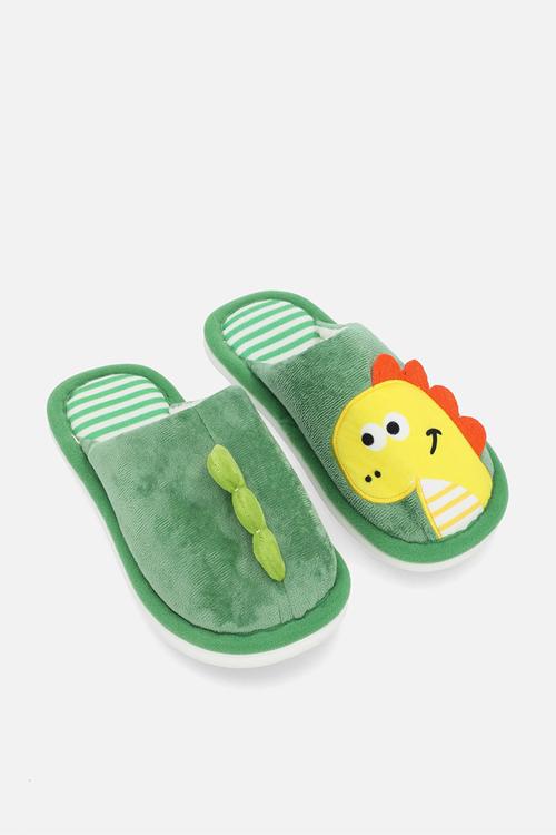 3D dino slippers - green/multi