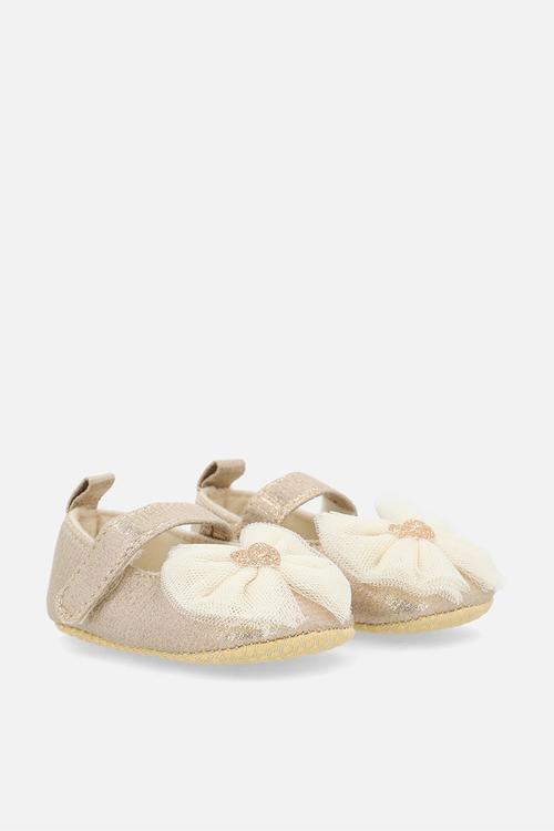 Tulle bow slippers - gold shimmer