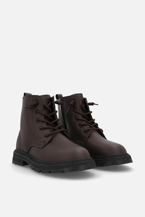 Lace-up boots - dark chocolate