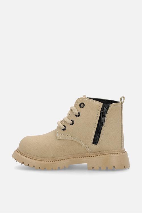 Suedette lace-up boots - sand brown