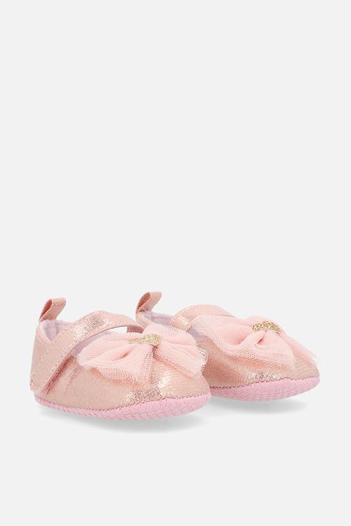 Tulle bow slippers - pink shimmer