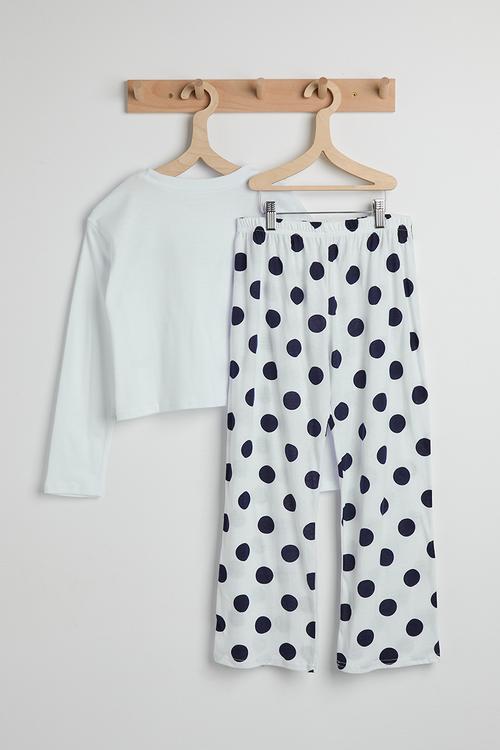 Pj set - white/polka dot