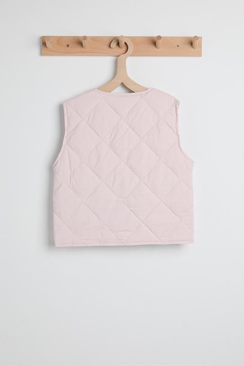 Diamond quilted vest - light pink