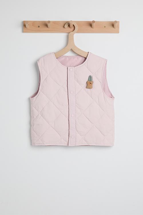 Diamond quilted vest - light pink