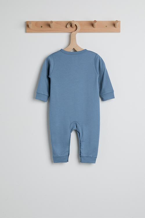 Henley-style romper - blue