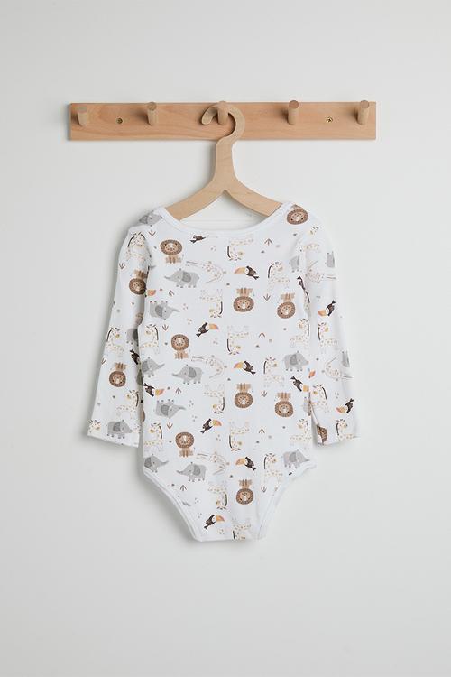 Animal aop bodysuit - white