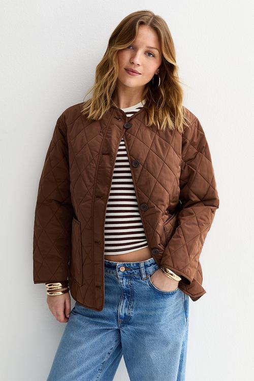 Quilted jacket - mid brown