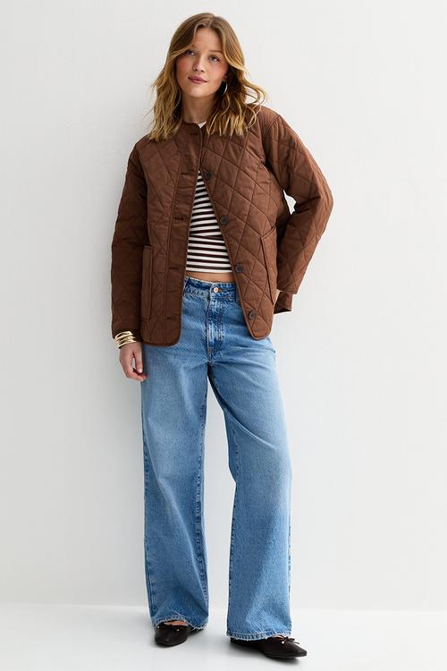Quilted jacket - mid brown