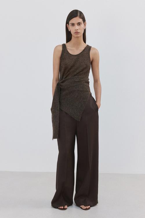 Trousers fluid - dark brown