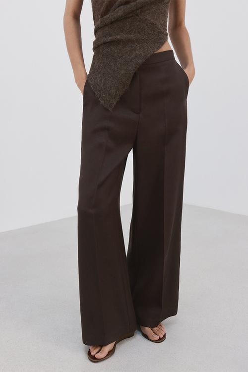 Trousers fluid - dark brown