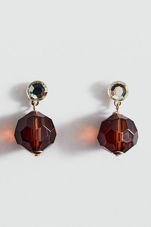 Fedora earrings - brown