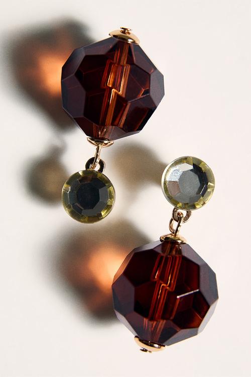 Fedora earrings - brown