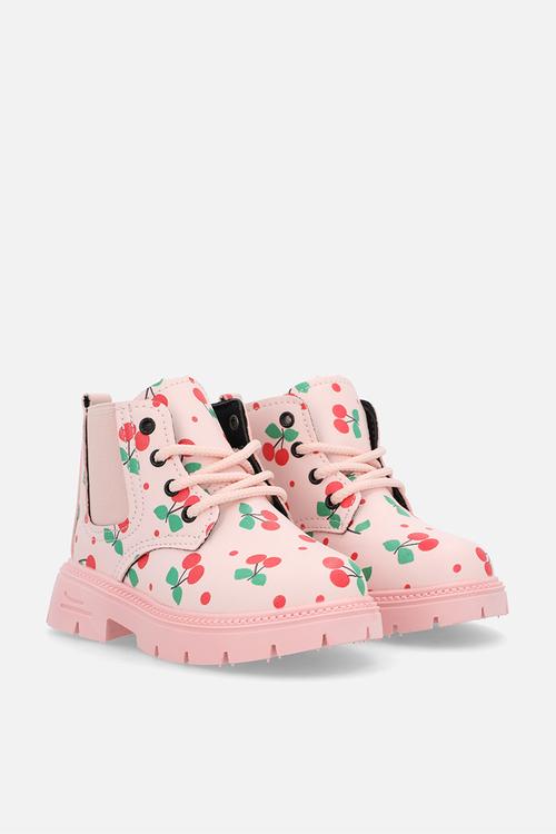 Combat boots - pink/cherry aop