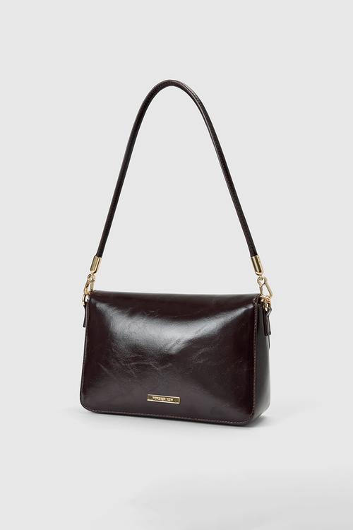 Miranda chain shoulder bag in dark chocolate