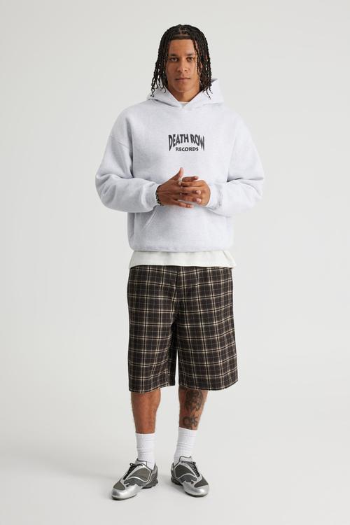 Music Merch Hoodie - Lcn Bra Silver Marle/Death Row Records