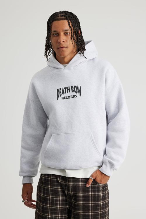 Music Merch Hoodie - Lcn Bra Silver Marle/Death Row Records