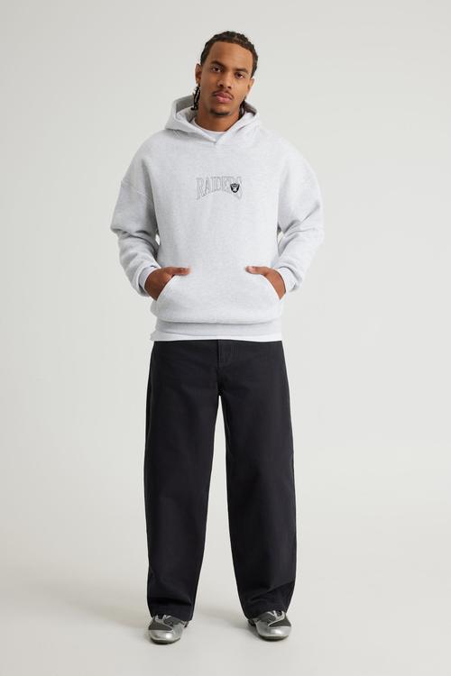 Nfl Hoodie - Lcn Nfl Silver Marle/Raiders Outline