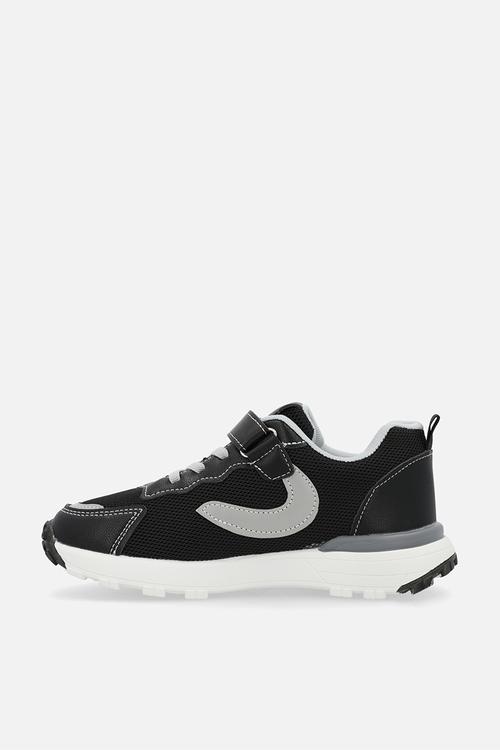 Low top sneakers with adjustable fasteners - black